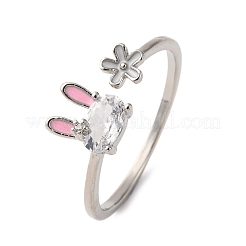 Открытые манжеты из латуни с микропаве и цирконием для женщин RJEW-U058-05P