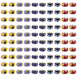 100 шт. 5-цветные европейские бусины из смолы в богемном стиле&nbsp;RESI-TA0004-83