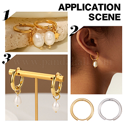 20 pieza de pendientes de aro huggie de acero inoxidable 202 de 2 colores&nbsp;EJEW-BBC0002-35