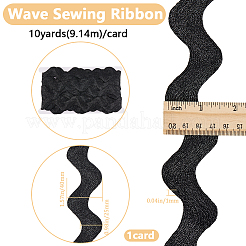 10 Yard gewelltes Fransenband aus metallischem Polyester&nbsp;SRIB-GF0001-38J