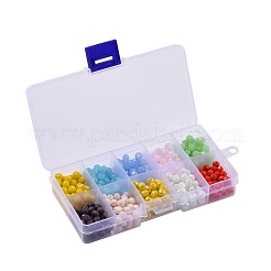 500шт 10 стиля непрозрачные однотонные и гальванические стеклянные бусины EGLA-YW0001-20B