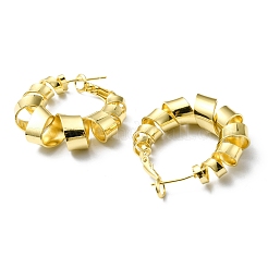 Серьги-кольца из латуни с реечным покрытием&nbsp;EJEW-D055-18G