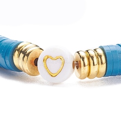 Set di braccialetti elastici da surfista heishi in argilla polimerica fatti a mano a 6 colori&nbsp;BJEW-JB07755