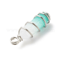 Pendentifs pointus à double borne en jade blanc vert naturel&nbsp;PALLOY-JF01686-07