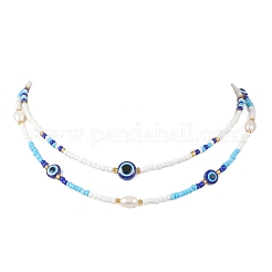 2 pezzo 2 stili collane da donna con perle naturali&nbsp;NJEW-MZ00152