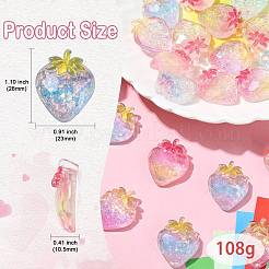 25 шт. 5-цветные прозрачные кабошоны из смолы в форме фруктов&nbsp;RESI-CJ0004-16