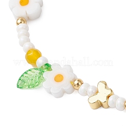 3 pz 3 colori fiore fatto a mano millefiori perline di vetro braccialetti di perline intrecciate&nbsp;BJEW-MZ00165