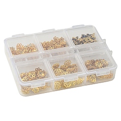 真鍮、合金、鉄ビーズキャップキット  ゴールドカラー  5.5~6.5x6~6.5x1~4.5mm  穴：0.8~1.5mm  430個/箱&nbsp;DIY-FS0005-85G