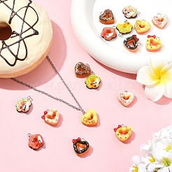 18 шт. 9 цвета непрозрачные подвески из смолы&nbsp;CRES-YW0002-82