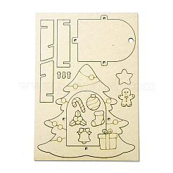 Diy手作り木製クリスマスツリーシェイプシェーカーセット  DIYフォトフレーム＆キーホルダー作りに  バリーウッド  21.5x15x0.3cm  穴：7mm&nbsp;DIY-A014-02