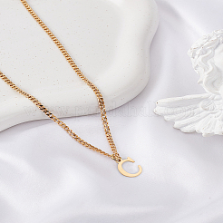 Collier avec pendentif lettre en acier inoxydable 304&nbsp;NJEW-LP0001-33C-G
