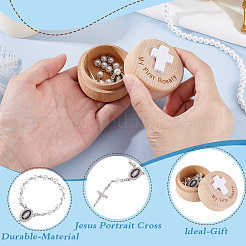 Браслеты из сплава с подвесками в виде креста AJEW-WH0455-115A