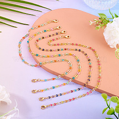 4 шт. 4 цвета латунная эмалированная цепочка для изготовления браслета AJEW-TAC00047