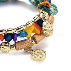 Braccialetto di perline di pietra multicolore fatto a mano in stile bohémien&nbsp;AJEW-Z038-01C