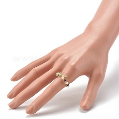 Imitar anillos de dedo con cuentas de vidrio bicono de vidrio austriaco&nbsp;RJEW-TA00003-05