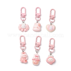 Подвесные украшения в виде кролика из непрозрачной смолы HJEW-JM03351