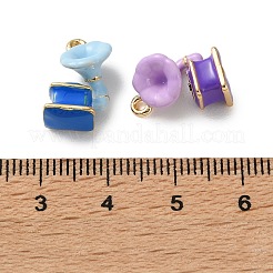 合金エナメルチャーム  蓄音機のチャーム  ゴールドカラー  ミックスカラー  16x9x8mm  穴：1.4mm&nbsp;FIND-Z117-16G