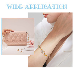 8 шт. 4-х цветные застежки-карабины из сплава со стразами и 40 шт. 4-х цветных железных открытых соединительных колец ALRI-PH0001-25