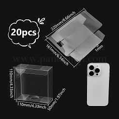 正方形 PVC 収納ギフトボックス  ギフト包装ケース  透明  11x5x11cm&nbsp;CON-WH0095-105