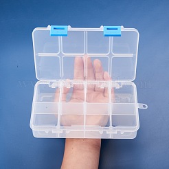 オーガナイザー収納プラスチックボックス  長方形  透明  16.3x10.7x3cm  1つのコンパートメントさ：4.5x3.8cm  8区画/ボックス  8個/セット&nbsp;CON-BC0001-06