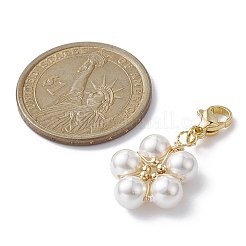 Украшения из медной проволоки и жемчужных подвесок HJEW-JM01160