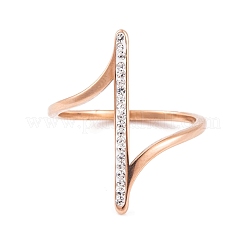 Тонкое изогнутое кольцо из нержавеющей стали 304 для женщин RJEW-C086-25-RG