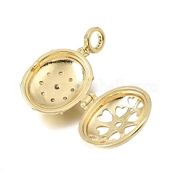 Diffusor-Medaillon-Anhänger aus Messing mit Mikropavé und klarem Zirkonia&nbsp;KK-A303-28B-G