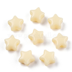 不透明なアクリルビーズ  スター  ライトゴールデンロッドイエロー  9x9.5x5.5mm  穴：2.5mm  約2050個/500g&nbsp;MACR-T047-01-23