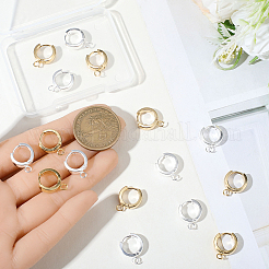 16 шт. 2 цвета 201 нержавеющая сталь серьги-кольца Huggie Hoop фурнитура&nbsp;STAS-BBC0008-39B