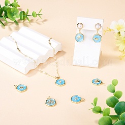 4 pendentif en laiton émaillé doré océan&nbsp;KK-TADJ0001-32