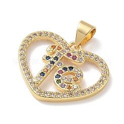 Colgante micropavé cubic zirconia de latón&nbsp;KK-L268-019G-05