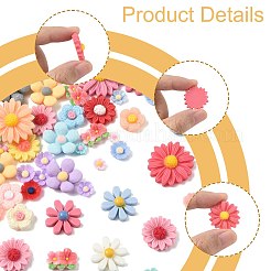 100шт 10 стиля непрозрачные кабошоны из смолы CRES-FS0001-25