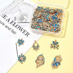 36pcs 6 styles breloques de connecteur en alliage d'émail&nbsp;FIND-FS0004-46C