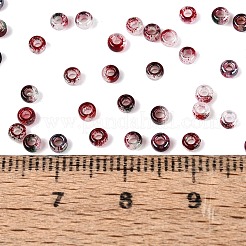 ピカソガラスシードビーズ  ロンデル  丸い穴  ファイヤーブリック  2.5x1.5mm  穴：1.2~1.4mm  約30000個/ポンド&nbsp;SEED-Q041-02N
