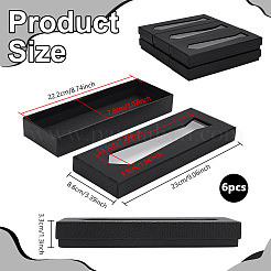 Коробки для хранения бумажных и картонных галстуков с видимым окном&nbsp;CON-WH0107-63