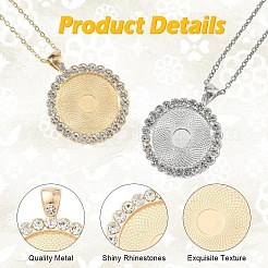 10 шт. плоская круглая подвеска из сплава со стразами в форме кабошона&nbsp;ALRI-YW0001-32KCG