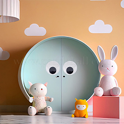 4 шт. самоклеящиеся пластиковые кабошоны с подвижными глазами DOLL-FH0001-04