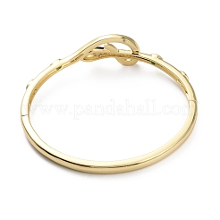 Браслет на шарнире в виде змеи с кубическим цирконием и эмалью BJEW-G673-03G