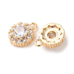 Латунные микропаве прозрачные подвески с фианитом&nbsp;KK-Z142-02G