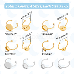 24 шт. 8 стили кольцевых компонентов из нержавеющей стали STAS-UN0047-48