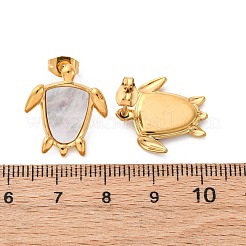 Серьги-гвоздики из натуральной белой ракушки из нержавеющей стали 304&nbsp;EJEW-Z103-05G-02