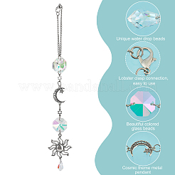 3 шт. подвесные украшения из стекла и сплава&nbsp;HJEW-DR00114