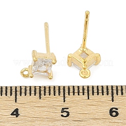 Messing Mikro pave klar Zirkonia Ohrstecker Zubehör&nbsp;LS-KK-Z099-02G-03