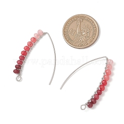 Серьги-крючки из натурального малайзийского нефрита&nbsp;EJEW-JE06887-01