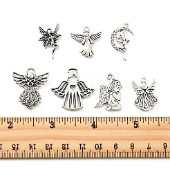 80 шт. луна из сплава в тибетском стиле с подвесками в виде фей&nbsp;TIBEP-FA0001-RS