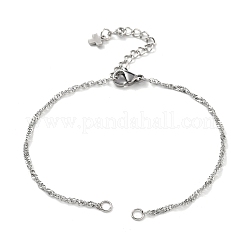 Изготовление браслета-цепочки из сингапурской нержавеющей стали 304&nbsp;AJEW-JB01332-02