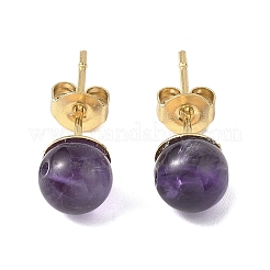 Круглые серьги-подвески из натуральных смешанных драгоценных камней EJEW-JE06693