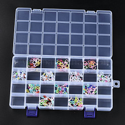 Прямоугольные полипропиленовые (полипропиленовые) контейнеры для хранения бусинок CON-S043-039B