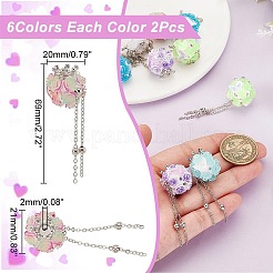 12шт 6 цвета полимерной глины ручной работы со смолой CLAY-AR0001-36B