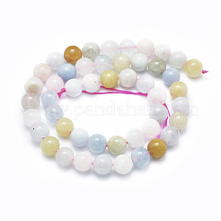 Натура Морганит бисер пряди G-D0001-03-8mm